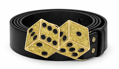 Lucky Glitter Dice Games Casino Gambler Belt Buckle