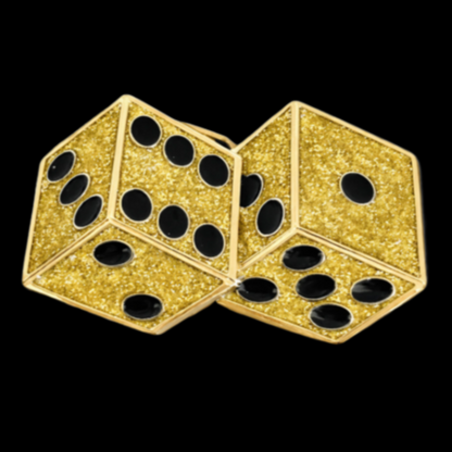 Lucky Glitter Dice Games Casino Gambler Belt Buckle