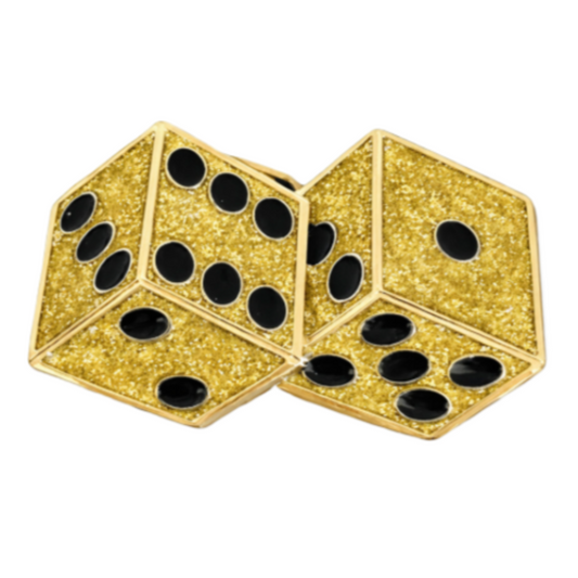 Hebilla de cinturón Lucky Glitter Dice Games Casino Gambler