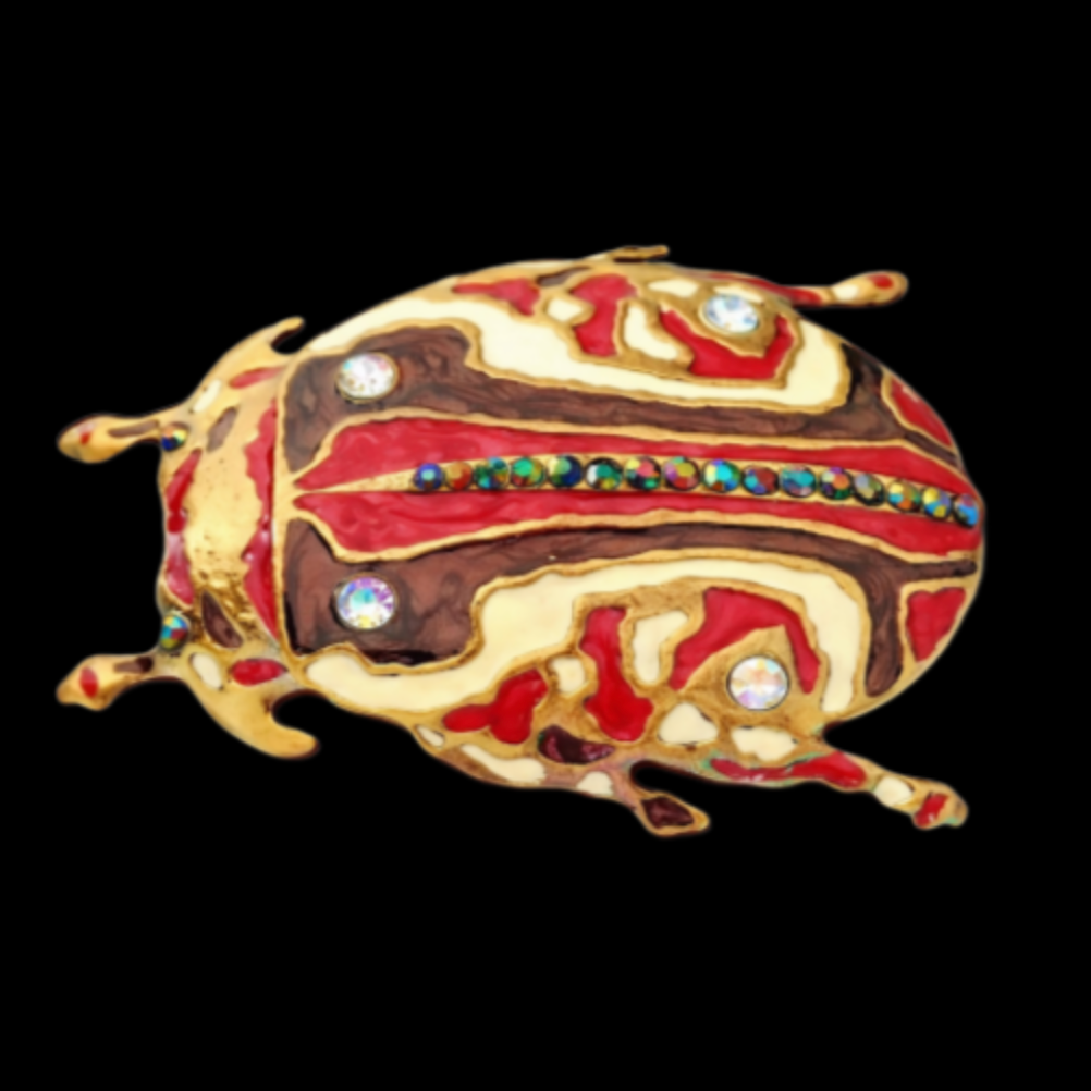 Beetle Rhinestone Belt Buckle Cool Bug Insect Fashion