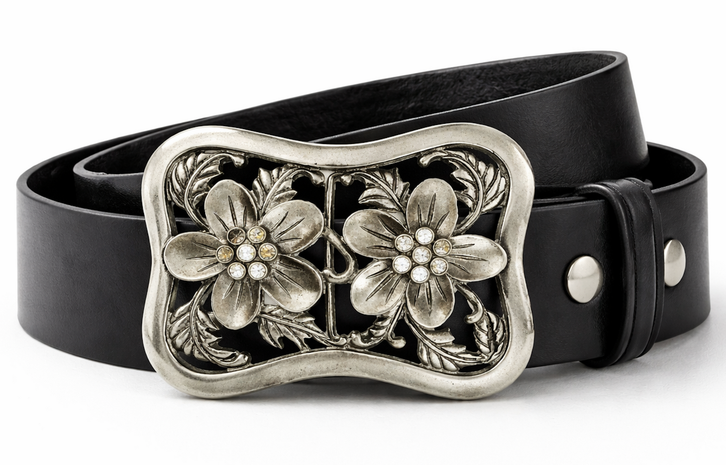 Elegant Floral Boho Women's Fashion Rhinestone Flower Belt Buckle