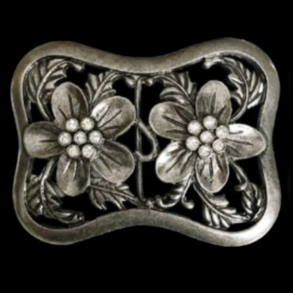 Elegant Floral Boho Women's Fashion Rhinestone Flower Belt Buckle