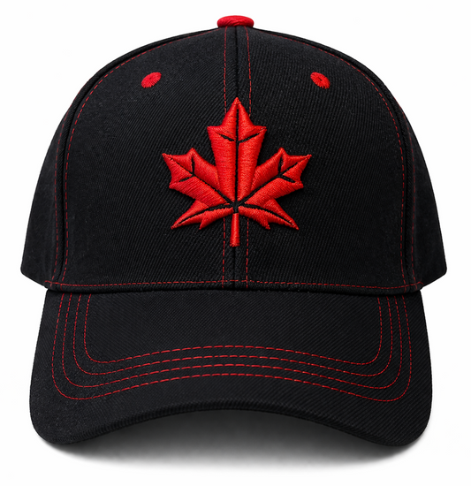 Gorra de béisbol bordada de Canadá, hoja de arce roja