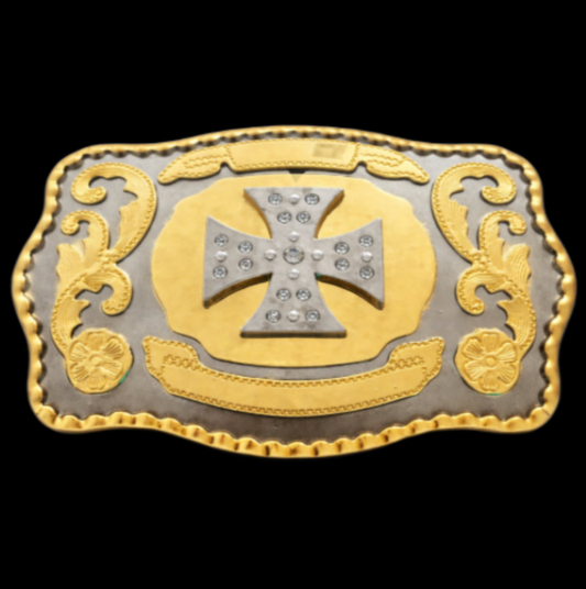 Cross Cowboy Religion Faith Oversize Western Belt Buckle