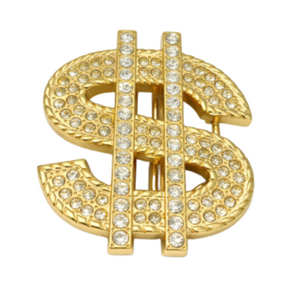 Dollar Sign Belt Buckles Money Blinged Bling Rhinestone Punk Hip Hop