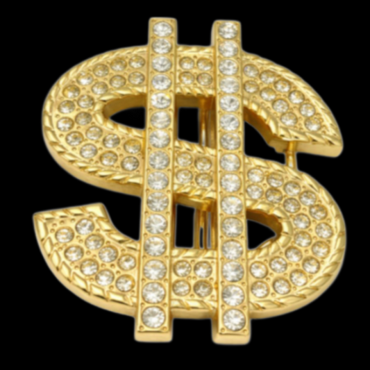 Dollar Sign Belt Buckles Money Blinged Bling Rhinestone Punk Hip Hop