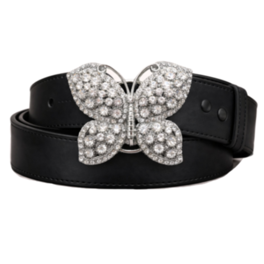 Sparkling Butterfly Crystal Hippie Elegant Rhinestone Belt Buckle