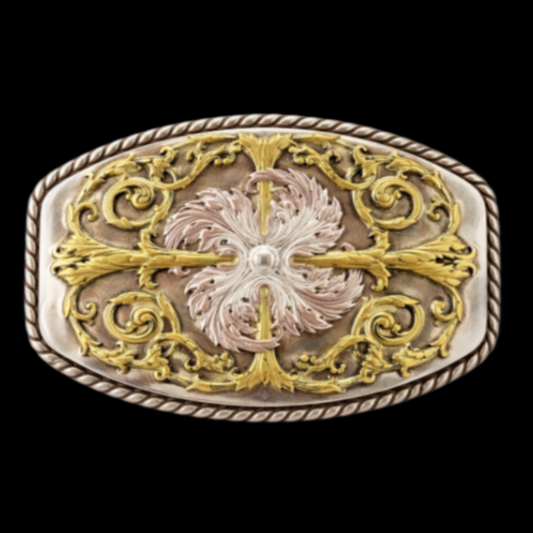 Boucle de ceinture à fleurs tribales bohème de l'époque hippie