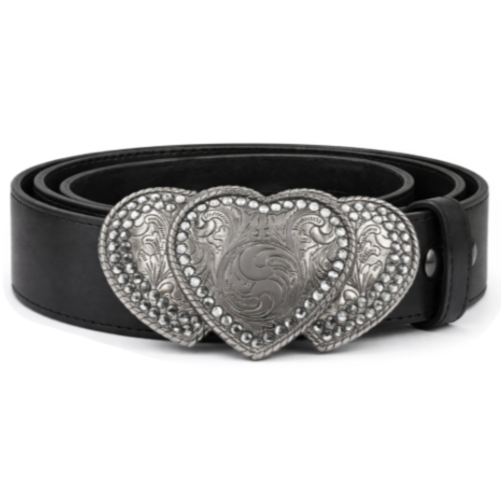 Hebilla de cinturón de amor de madre con corazones de diamantes de imitación