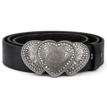 Hebilla de cinturón de amor de madre con corazones de diamantes de imitación
