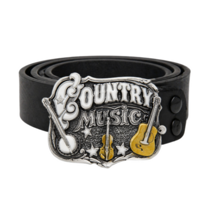Country Music Violin Guitar Banjo Western Belt Buckle