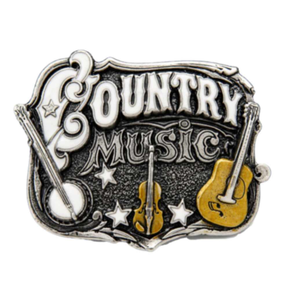 Country Music Violin Guitar Banjo Western Belt Buckle