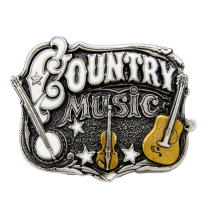 Country Music Violin Guitar Banjo Western Belt Buckle