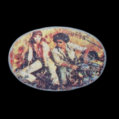 Retro 70s Boho Free Spirit Biker Belt Buckle | Afro Hippie Hair Cut Fashion