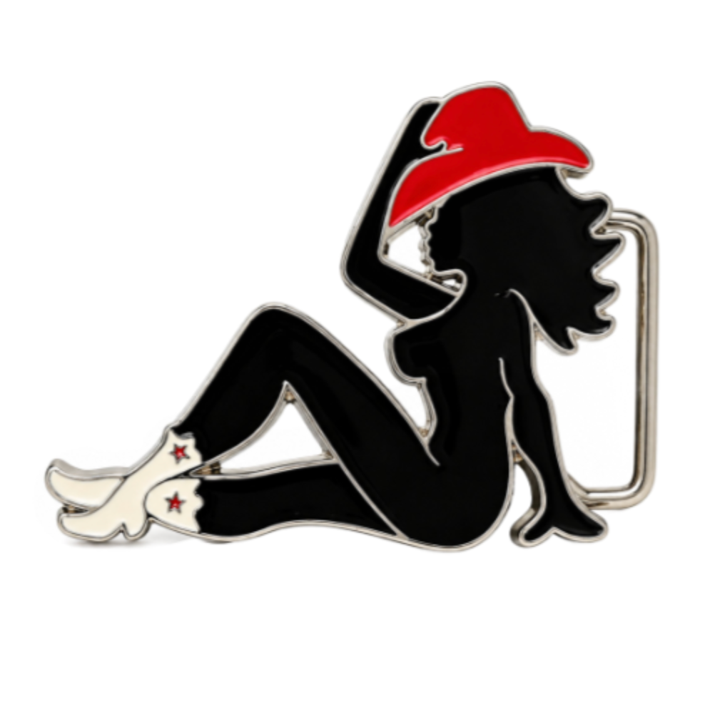 Mudflap Girl Trucker Truck Driver Women Silhouette Belt Buckle