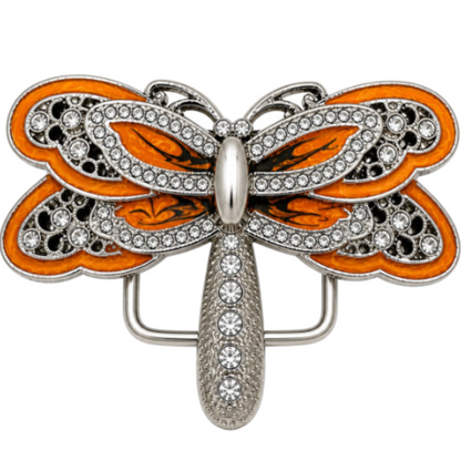 Hebilla de cinturón con diamantes de imitación de insecto a la moda de libélula
