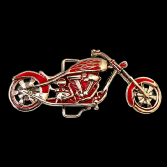 Hebilla de cinturón roja para motociclista Chopper motocicleta moto