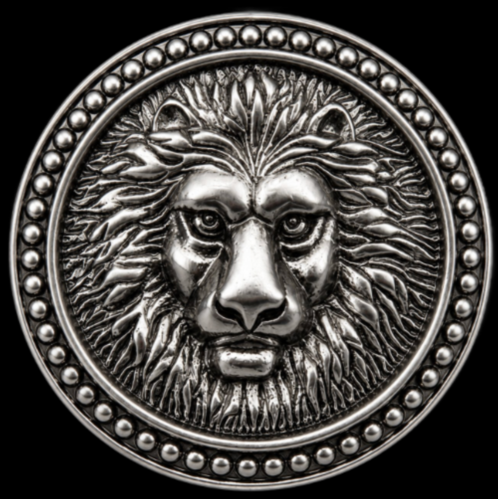 Lion Head Roman Fountain Exotic Animal Big Belt Buckle
