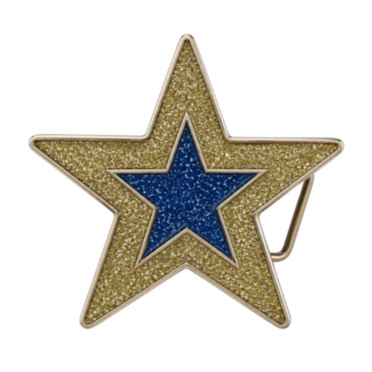 Pentagram 5 Point Rock Star Glitter Rhinestone Belt Buckle