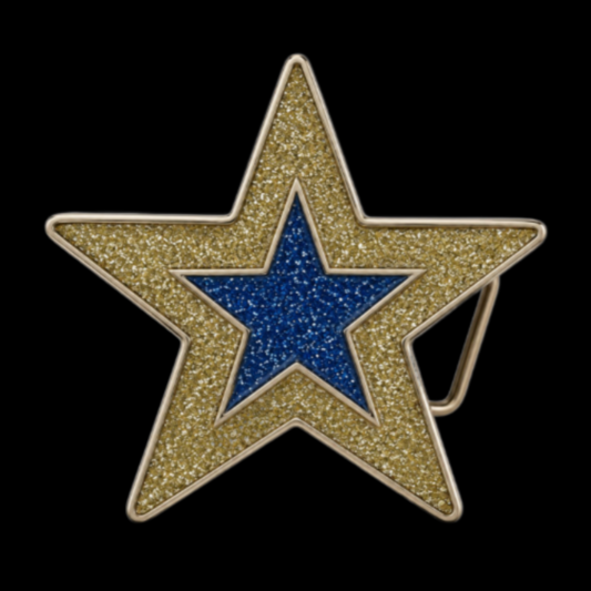 Pentagram 5 Point Rock Star Glitter Rhinestone Belt Buckle