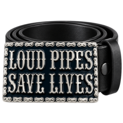 Loud Pipes Save Lives Motorcycle MCs Biker Rider Club Cool Fucky Humour Belt Buckle
