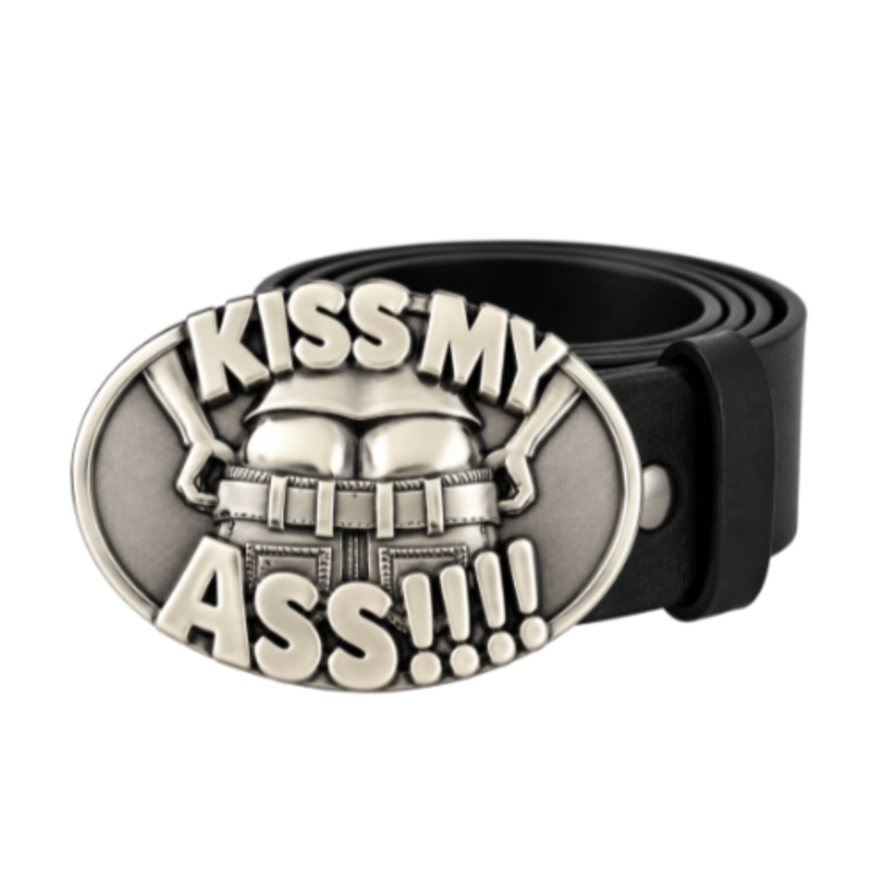 Kiss My Ass Fun Blunt Humor Belt Buckle