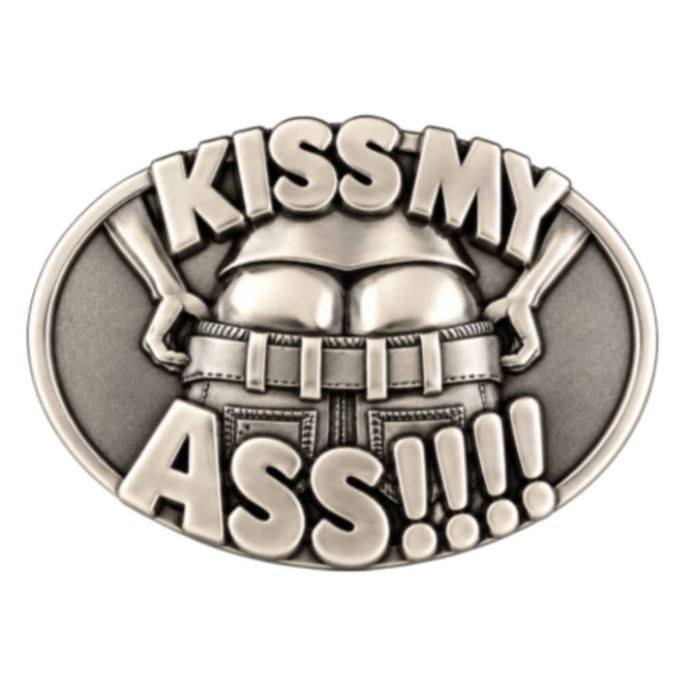 Kiss My Ass Fun Blunt Humor Belt Buckle