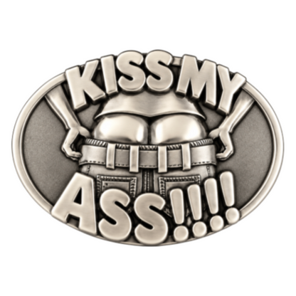 Kiss My Ass Fun Blunt Humor Belt Buckle