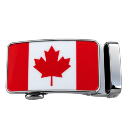 Canada Flag Men's Dressy Red Maple Leaf Belt Buckle