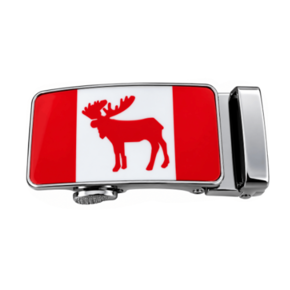 Canada Moose Men's Elegant Canadian Flag Belt Buckle