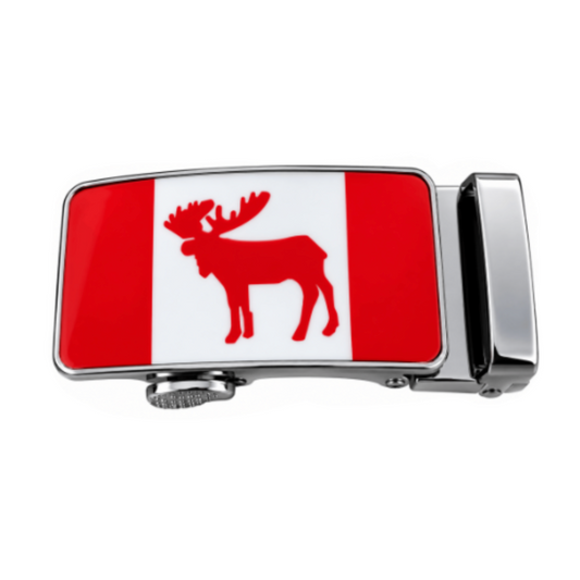 Canada Moose Men's Elegant Canadian Flag Belt Buckle