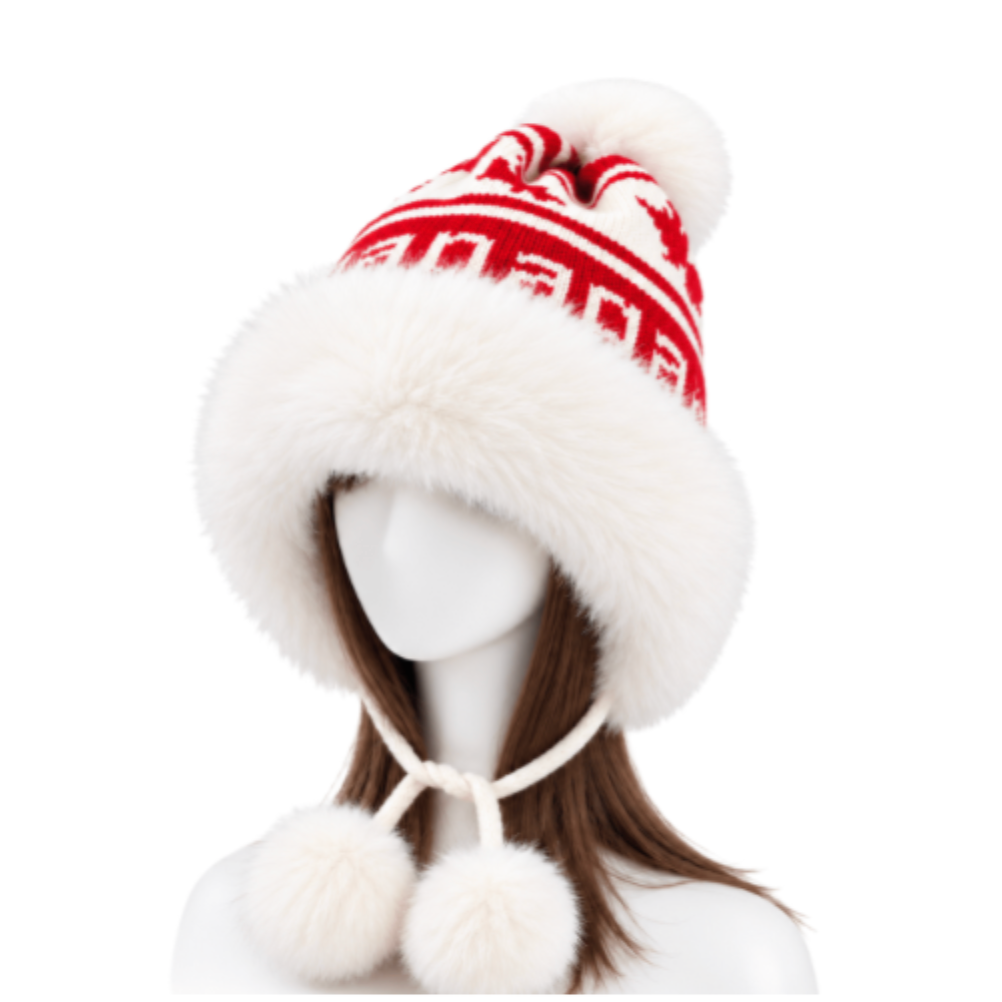 Canada Faux Fur Fashion Winter Ski Hats Mapleleaf Ear Flaps Unisex
