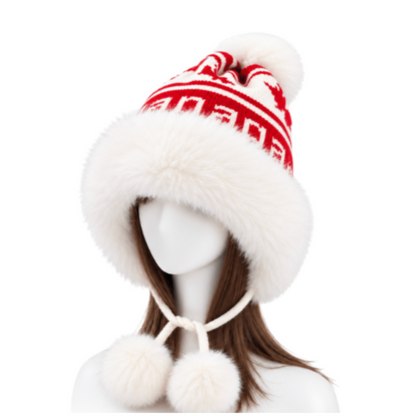 Canada Faux Fur Fashion Winter Ski Hats Mapleleaf Ear Flaps Unisex