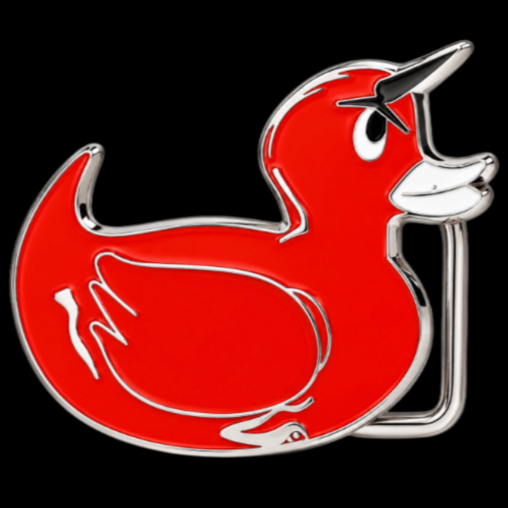 Red Devil Duck Belt Buckle With Horns – Get Your Ducks Straight!