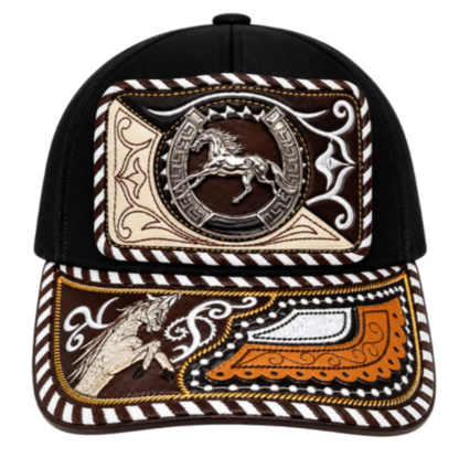 Horseshoe Trucker Western Hat Mesh Back Front Hat Metal Logo