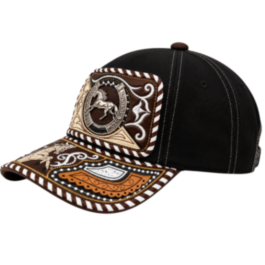 Horseshoe Trucker Western Hat Mesh Back Front Hat Metal Logo