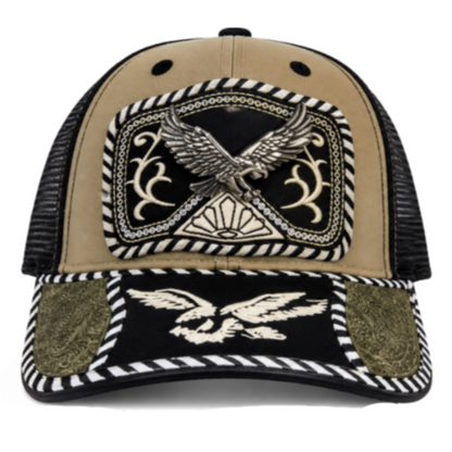 Eagle Western Trucker Cowboy Trucker Cap Hat Metal Logo Mesh Back