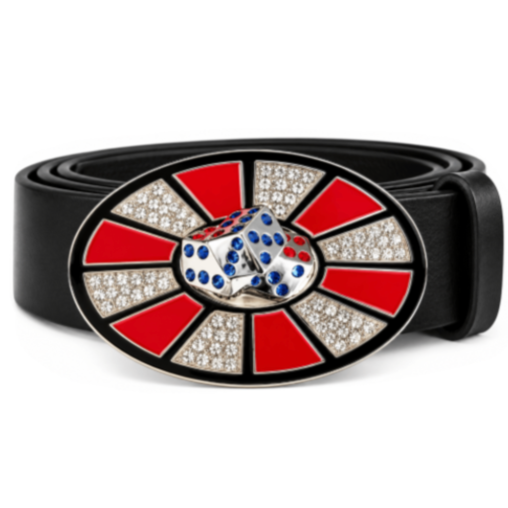 Belt Buckle Gambler Lucky Charm Dices Casino Bling Vegas Craps Table