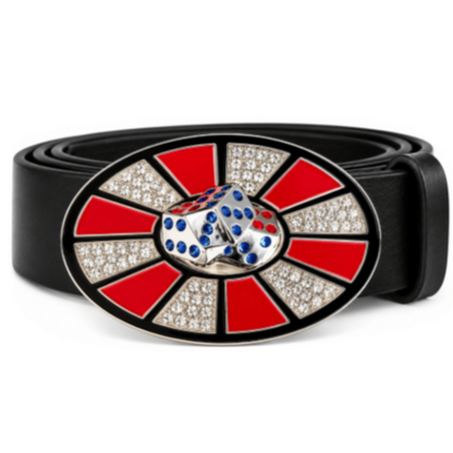Belt Buckle Gambler Lucky Charm Dices Casino Bling Vegas Craps Table