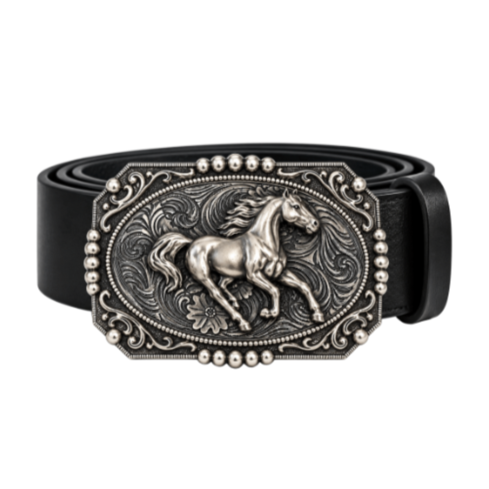Horse Floral Belt Buckle Cowboy Cowgirl Western Buckles