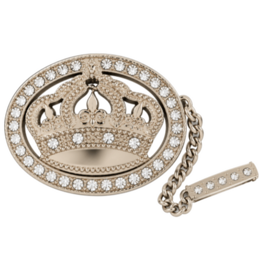 Crown Bling Rhinestone Blue Jeans Chain Belt Buckle