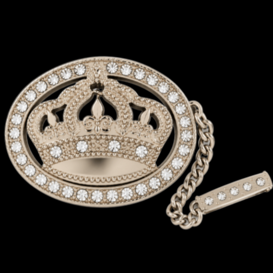 Crown Bling Rhinestone Blue Jeans Chain Belt Buckle