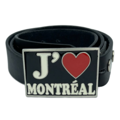 I Love J'aime Montreal Quebec Canada Heart Belt Buckle