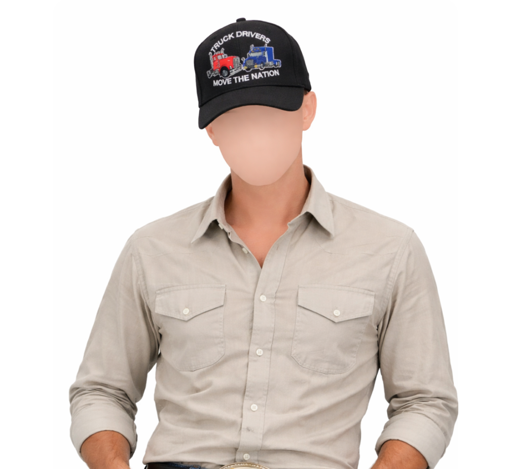 Nuevos conductores de camiones mueven la nación gorra de béisbol bordada sombrero negro