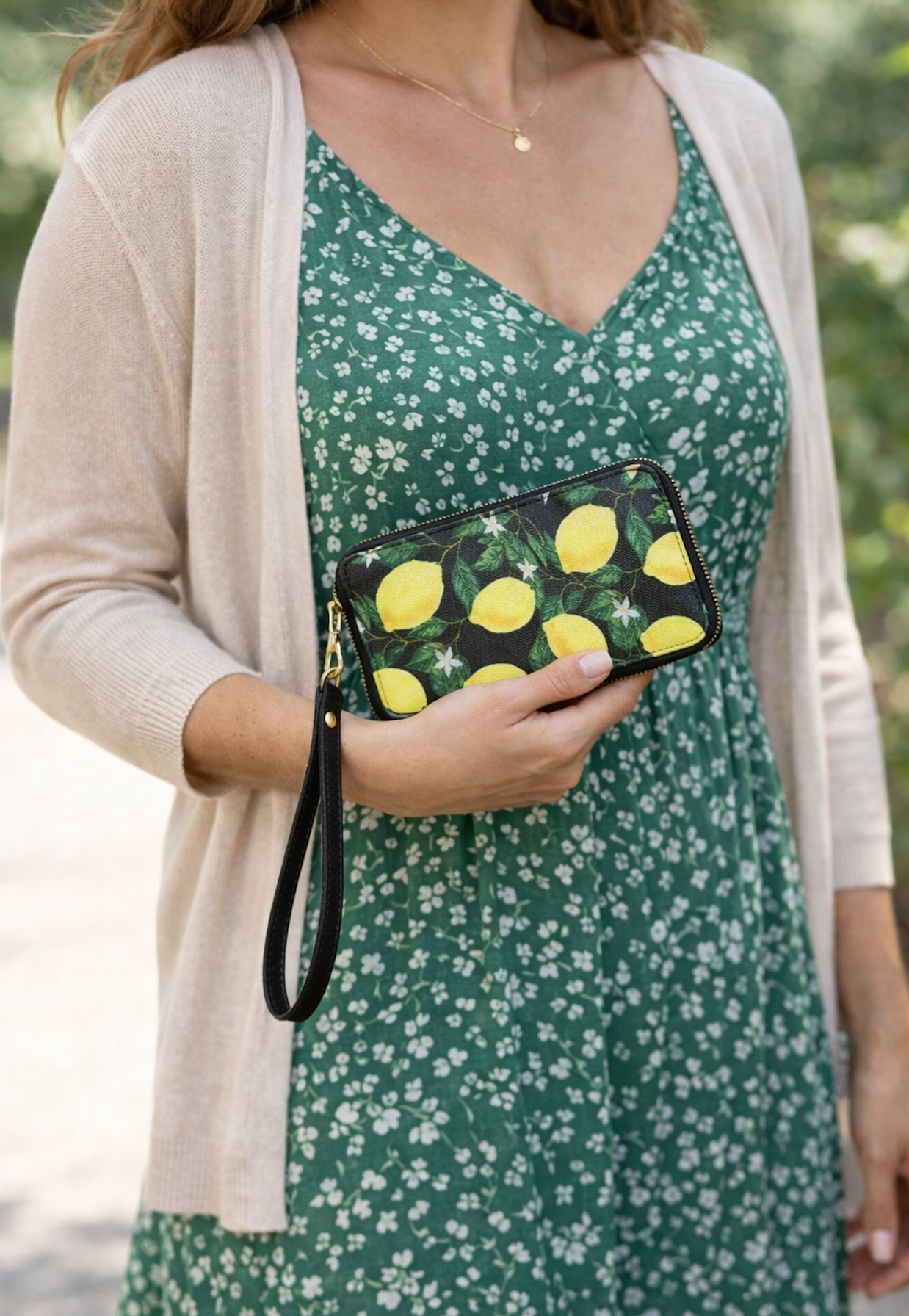 Pochette à fermeture éclair à la mode pour femmes, modèles de citron