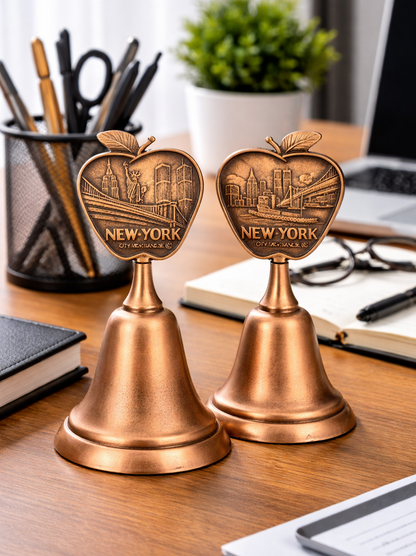 Big Apple Counter Bell New York City NY Brooklyn Bridge Statue Liberty Souvenir