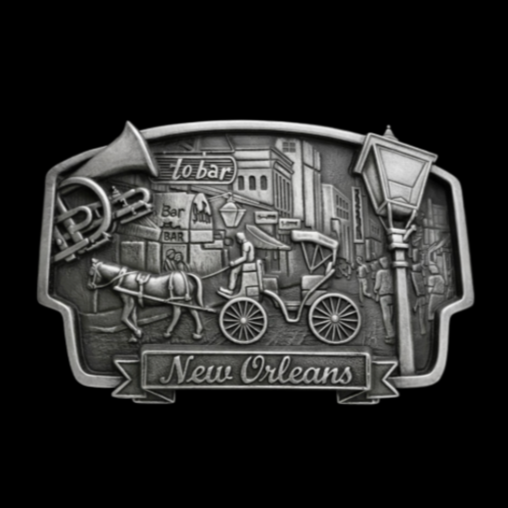New Orleans Mardi Gras Louisiana Jazz Bar Show Festival Belt Buckle