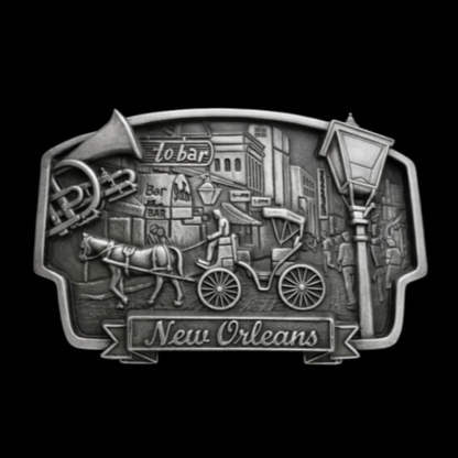 New Orleans Mardi Gras Louisiana Jazz Bar Show Festival Belt Buckle