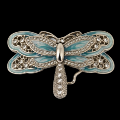 Hebilla de cinturón de insecto de moda de libélula de diamantes de imitación
