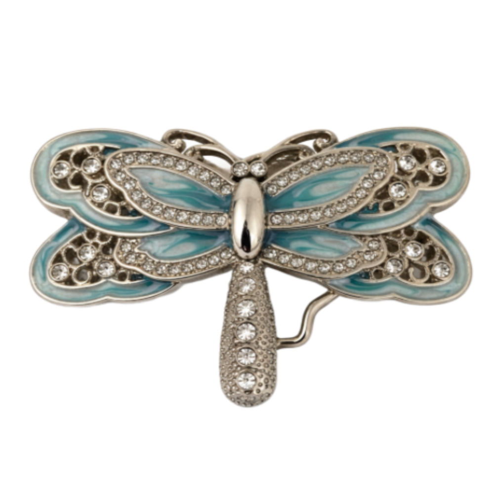 Hebilla de cinturón de insecto de moda de libélula de diamantes de imitación